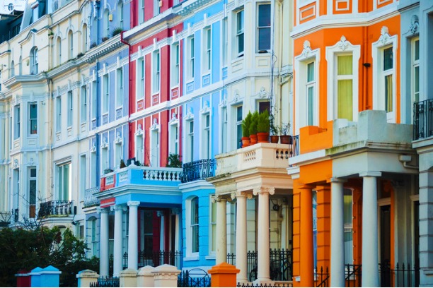 Colourful houses on Portobello Road