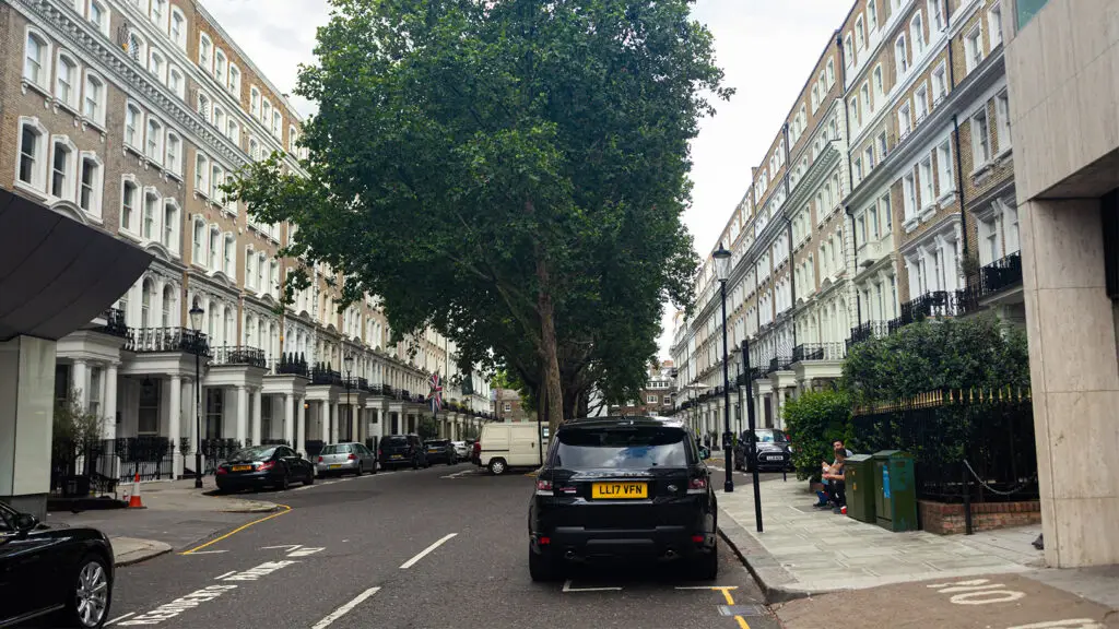 Refurb town house view of street in London